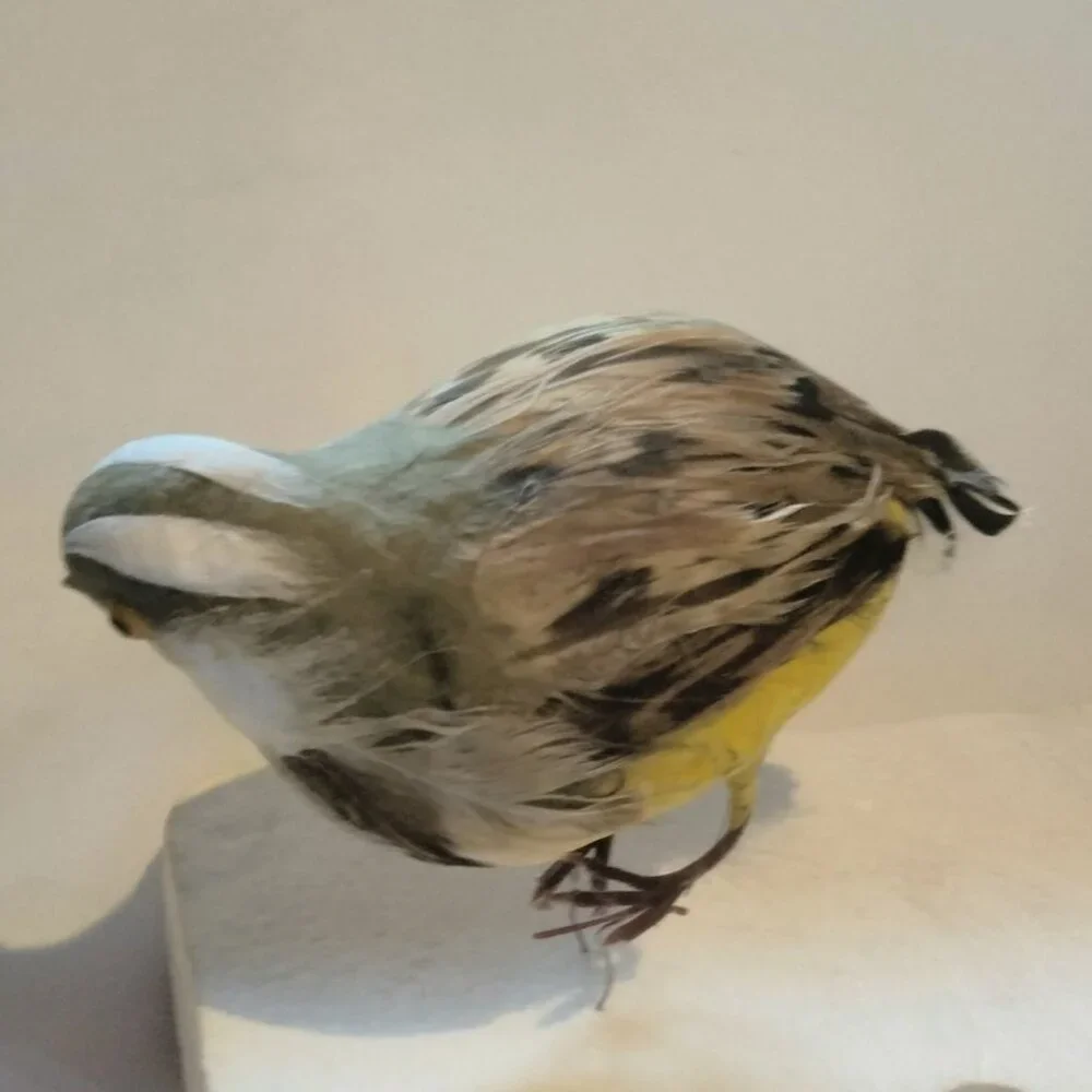 Artificial Decorative Bird Figurine Quail Real Feather Crafting Floral Decor